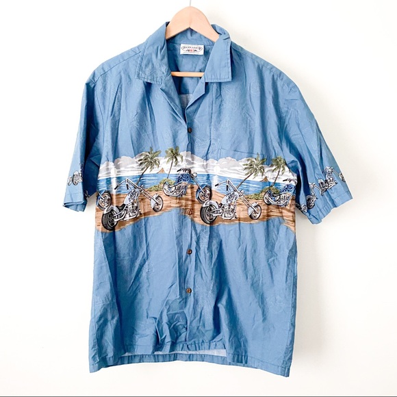 Pacific Legend Other - 💙 Blue Motorcycle Hawaiian Shirt